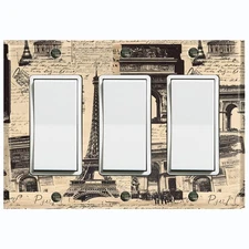 Metal Light Switch Outlet Cover Wall Plate Vintage Paris Eiffel Tower IND105