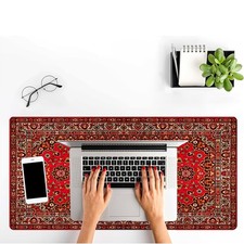 40 90cm Classic Persian Rug Design Large Mouse Pad with Stitched Edges, Non-Slip