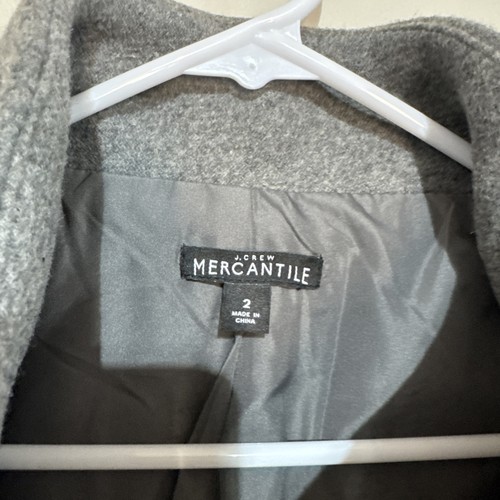 J Crew Mercantile Size 2 Gray City Coat Jacket Wool Blend Zip Pockets - Picture 7 of 19
