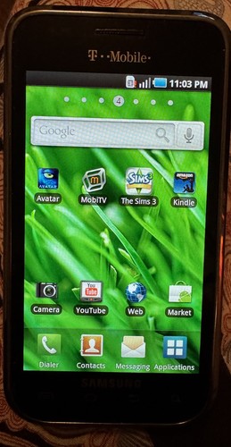 Samsung Galaxy S Vibrant SGH-T959 8gb (T-Mobile) Black Fast Ship Very Good Used - 第 1/3 張圖片