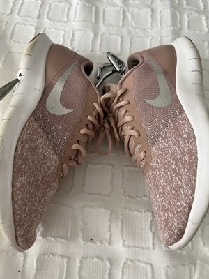 Nike Flex Contact Womens Size 8 Pink White Athletic Running Shoes Sneakers