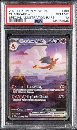 2023 POKEMON MEW EN-151 SPECIAL ILLUSTRATION RARE #199 CHARIZARD EX PSA 10