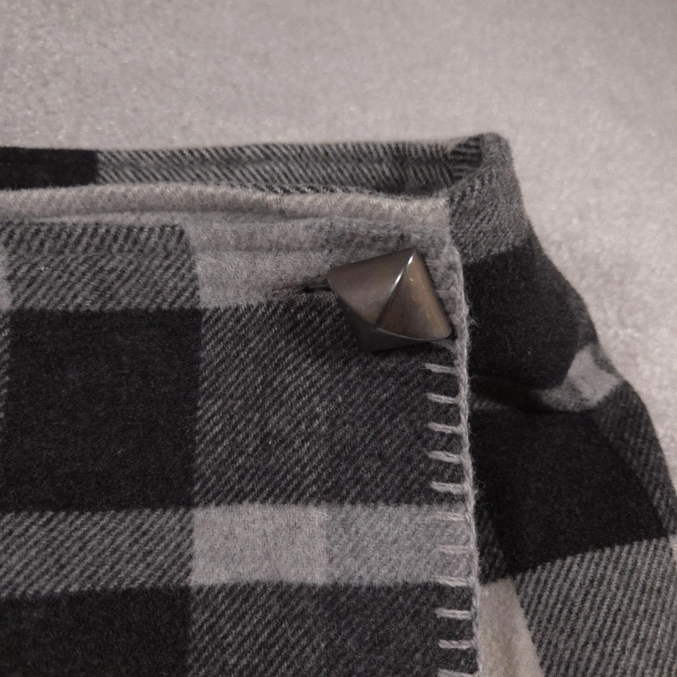 Falda The Limited para mujer pequeña gris negra envolvente a cuadros midi acrílico mezcla de lana Foto 4 de 4