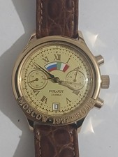 Vintage Orologio Da Polso Cronografo Russo Poljot 3133 Mosca Roma 1992