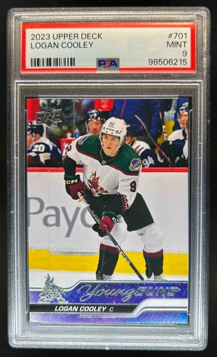 2023-24 Upper Deck Logan Cooley Rookie Young Guns RC #701 Coyotes PSA 9