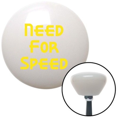 Yellow Need For Speed White Retro Shift Knob w/ M16x1.5 Insert Shifter Auto