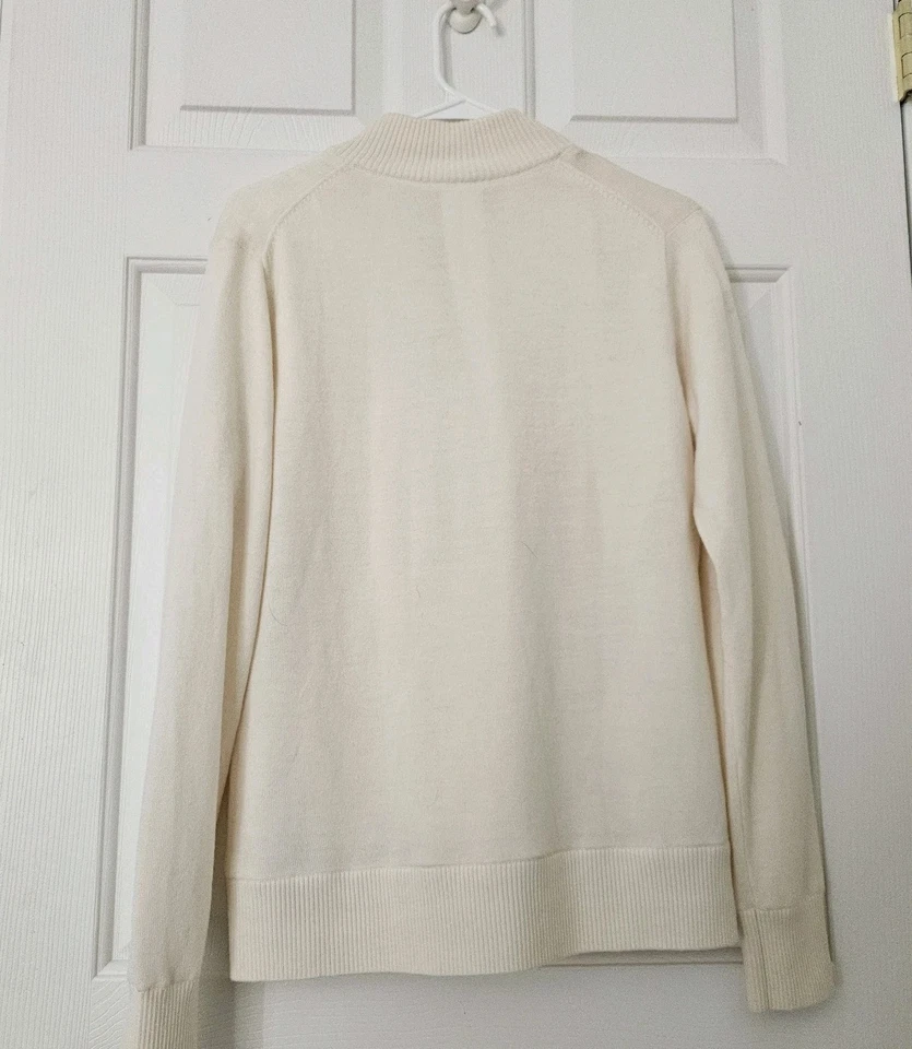 Cardigã feminino Fairway & Greene Abbey Merino Windsweater com zíper tamanho G LOGOTIPO pérola - Imagem 2 de 4