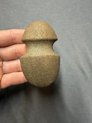Native American Full Groove Stone Axe Head Arrowheads Artifact - Image 1 of 4