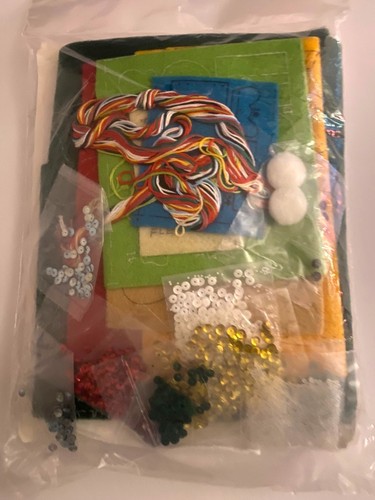 NOS Hobby Kraft Bilderbuch Filzstrumpf Kit Weihnachtsmann Schneemann Spielzeug 18" USA - Bild 5 von 5