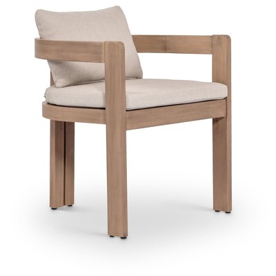 Newport Beige Water Resistant Fabric Upholstered Outdoor Patio Dining Chair