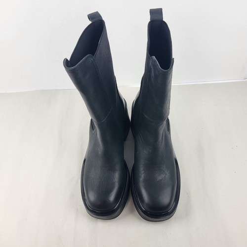 Steve Madden Women Hesitant Black Leather Lug Sole Combat Boots Size 6 US - Picture 11 of 19