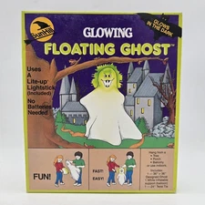 Sun Hill Glowing Floating Ghost Vintage Halloween Decoration 1989 Sealed Box