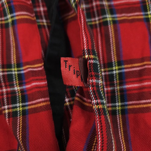 Vtg Tripp NYC Red Plaid Miniskirt Size 16 Lacing Straps Skirt - Picture 5 of 10