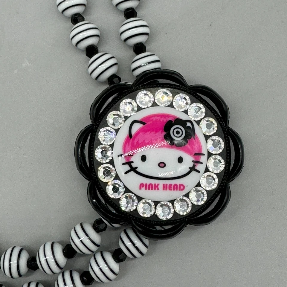 Faixa de cabeça Tarina Tarantino Hello Kitty rosa cristal brilhante fio duplo - Imagem 4 de 4