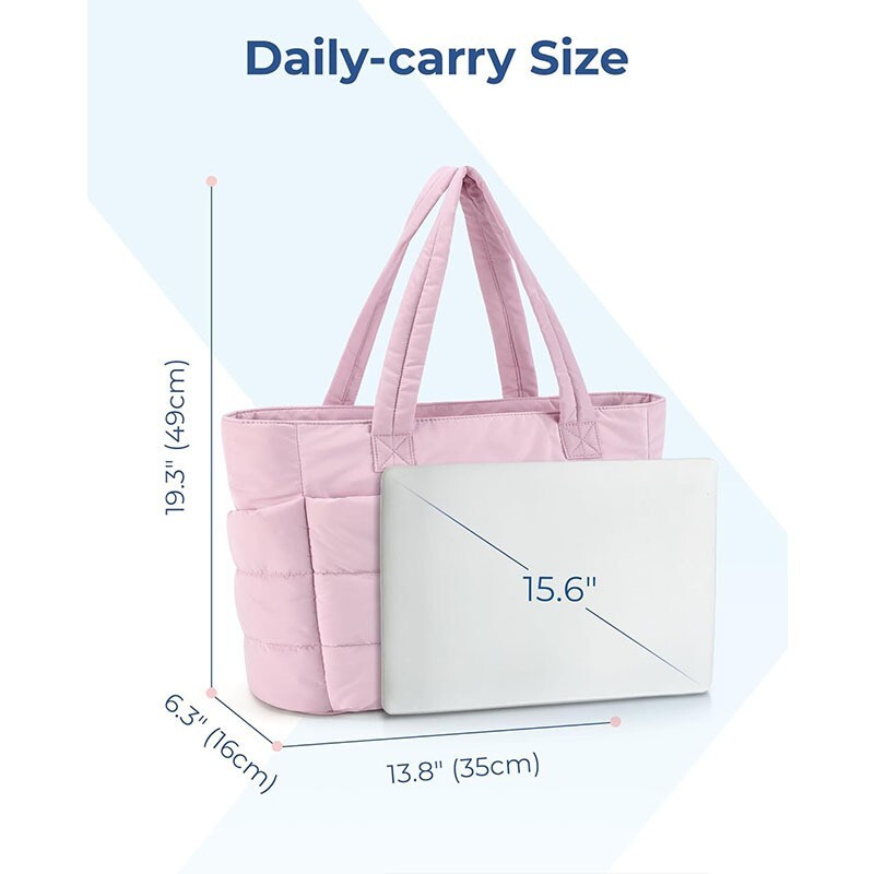 Lightweight Puffy Tote Bag for Women with Multiple Compartments