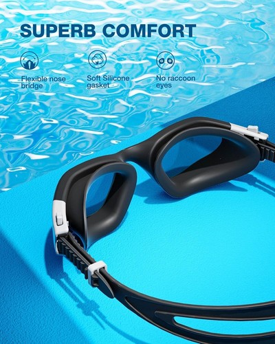 Professional Anti-Fog Swim Goggles for Enhanced Clear Vision - Secure Fit Design - Picture 4 of 10