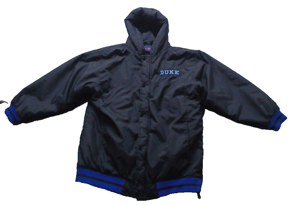 Duke Blue Devils Black Winter Coat Worn TWICE ! - Beautiful - BOYS LARGE