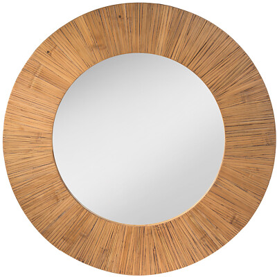 Bambusspiegel Landao Natur Rund Wandspiegel Runder Spiegel Holz Bambus Deko  Hell | eBay.de