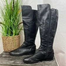 Sofft Women's  Black Leather Claremont Knee High Equestrian Boots 8.5