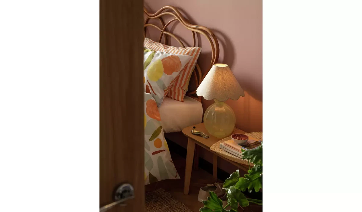 Habitat Estella Glass Table Lamp Green FREE P P