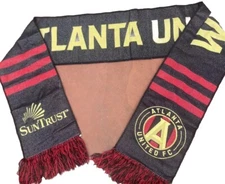 Atlanta United FC Scarf Adult OSFM Black Red Tan Soccer MLS Futbol Club Fringe