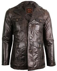 Herren Vintage Lederjacke Im 70er Jahre Style Aus Echtem Rindsleder Slim Fit Ebay