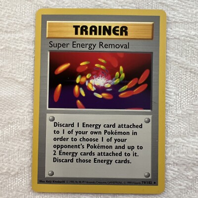energy removal pokemon card Super Energy Removal Base Set 2 EX, 108/130 Pokemon Card