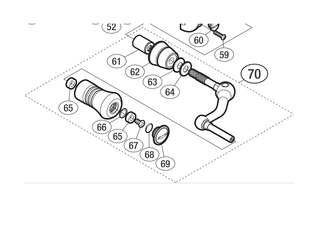 Shimano Soare BB C2000PGSS Shaft, Slider, Handle, Line Roller 5