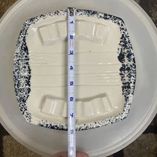 MCM Ceramic Cigar Ashtray 8” White Blue Border