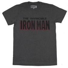 Camiseta Iron Man (Marvel Comics) para hombre - El invencible Iron Man logotipo de palabra simple