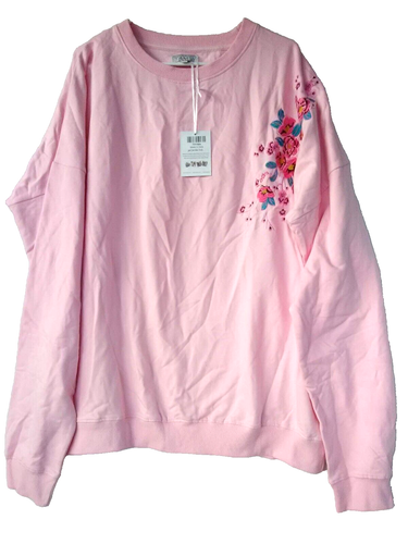 Women's Plus Size 2X Tamsy Long Sleeve Top Sweatshirt Embroidered New