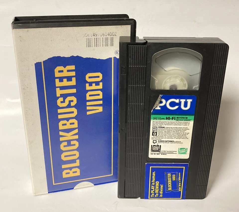 PCU VHS Blockbuster Video Clamshell Rental Rare 90s Jeremy Piven 1994 Comedy - Image 2 of 4