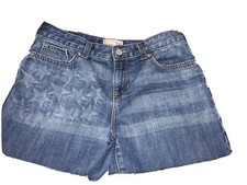 Girls Old Navy Blue Denim Shorts Size 16 USA Flag Pattern Patriotic Shorts