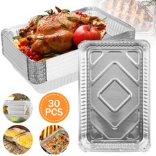 30PCS Aluschalen grill Alu-Tropfschalen Fettauffangschalen Einweg-Grillschalen