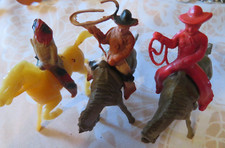 Vintage Lot 3 Plastic Horses 3 Riders Made in USA