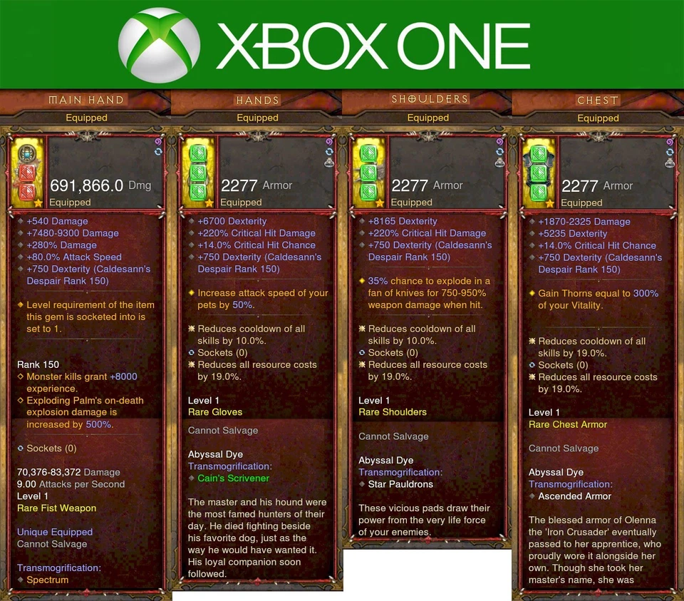 Diablo 3 RoS Xbox One | Series X/S Softcore | Ancient Modded Monk Set - Image 3 of 4