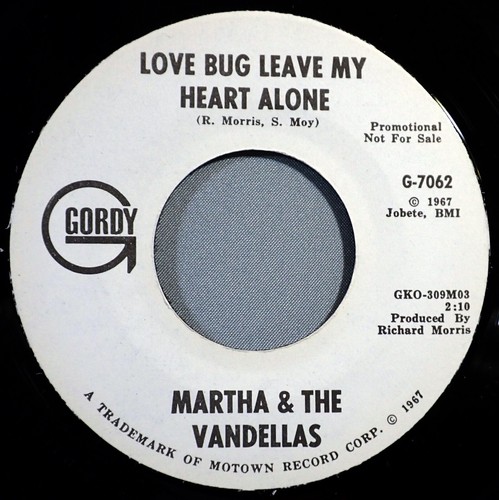 HEAR IT 60's Promo 45 rpm Martha & Vandellas "Love Bug Leave My Heart Alone" - Picture 2 of 2