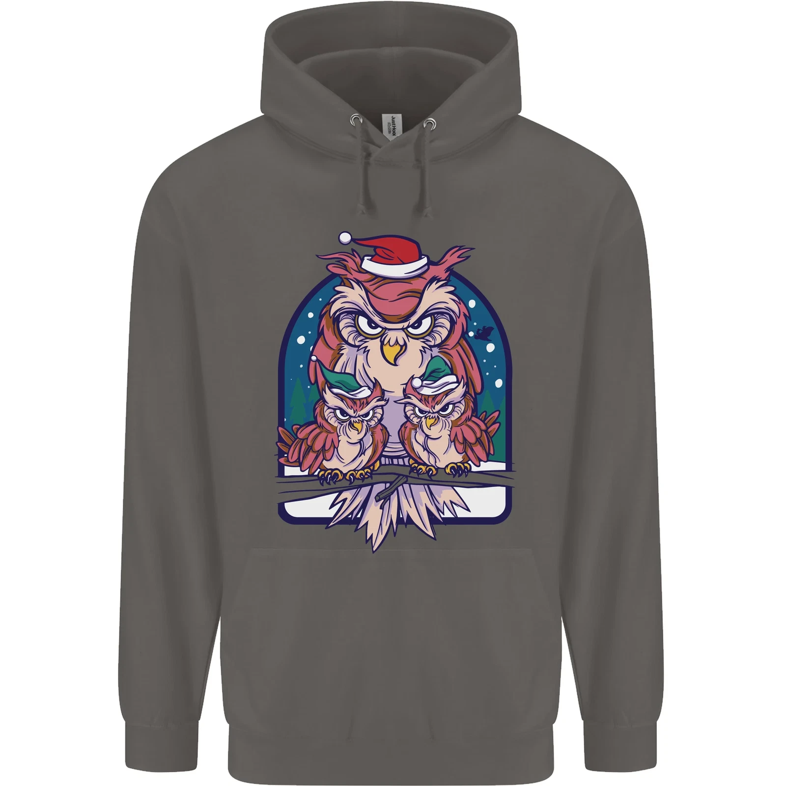 Bah Humbug Grumpy Christmas Owls Men's Hoodie
