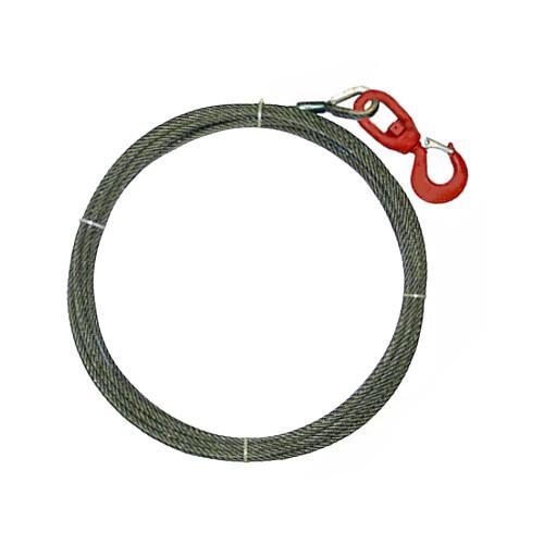 3/8" x 50' Steel Core Winch Cable w/Swivel Hook Latch Tow Truck