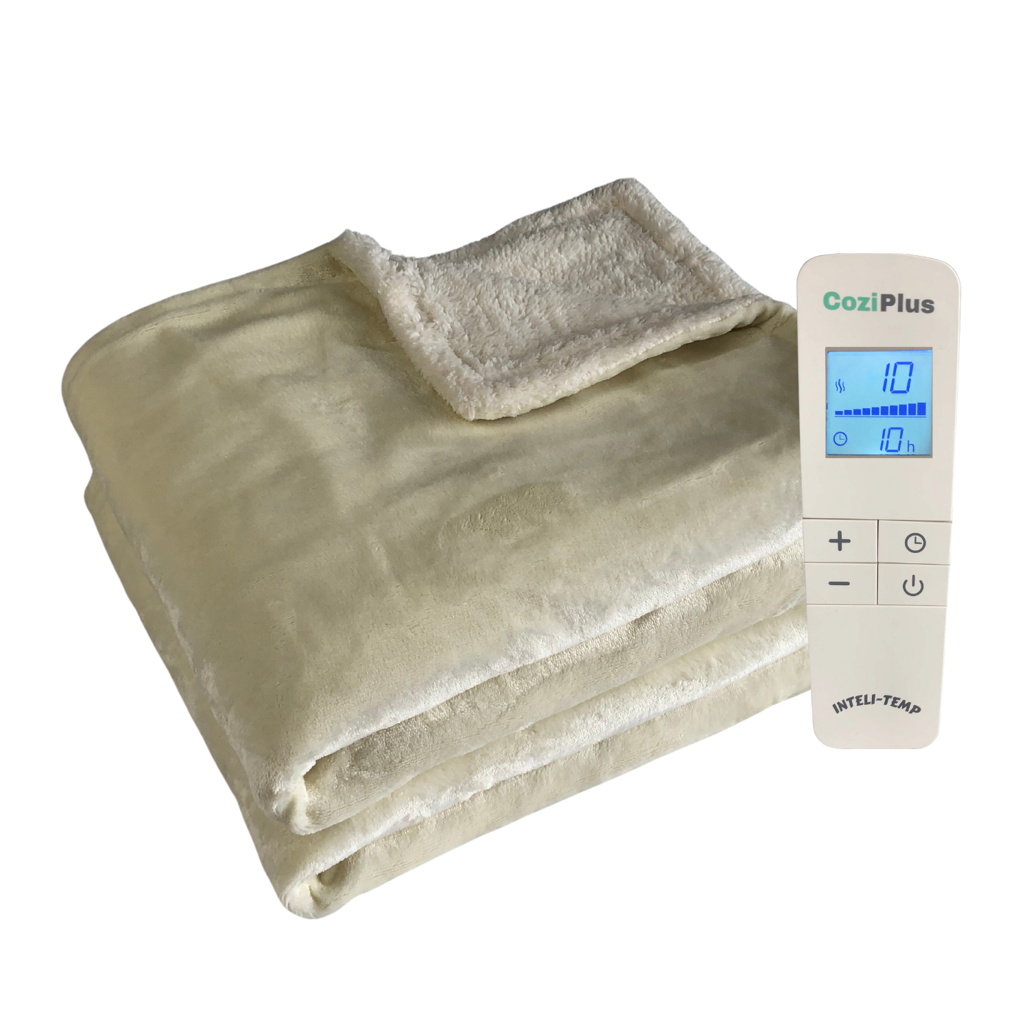 Luxurious Heated Throw, Cream, Most Advanced 10H Heat & Timer Controller ,XL