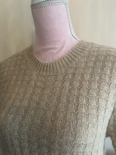 Maglione pullover Hobbs Camel Aveen Angora mix manica corta maglia cestino taglia 12 - Foto 3 di 8