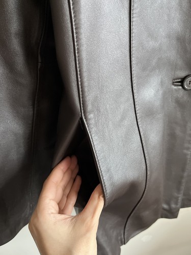 Pelle Studio Brown Soft 100 % Leather Blazer Jacket Size L - Picture 4 of 14