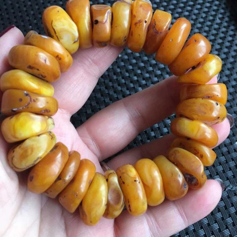 Fashion Old beaded bangle amber bracelet beeswax Fine Bracelet Restore - Image 4 of 4