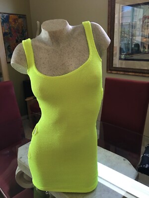 neon yellow tank dress Tank Dress in Neon Yellow