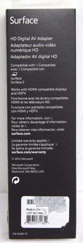 Microsoft - Adaptador de A/V digital HD para Surface y Surface 2 - Z2S-00013 #102 Foto 3 de 3