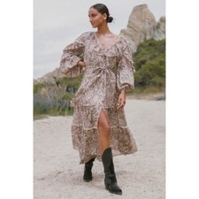 BN Spell & the Gypsy Collective Ada Gown Duster XL HTF Animal Print Organic Read