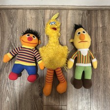 Vintage Sesame Street Stuffed Animal Lot Big Bird Bert and Ernie Plush Toys