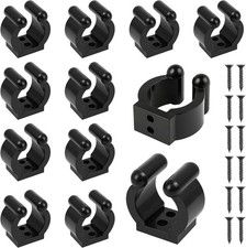 12 PCS Fishing Rod Clips Billiards Cue Clip Holders Pool Cue Holder Clamps Black