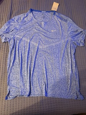 Nike Men s XXL Blue Short Sleeve Shirt New with Tags Dri Fit Active