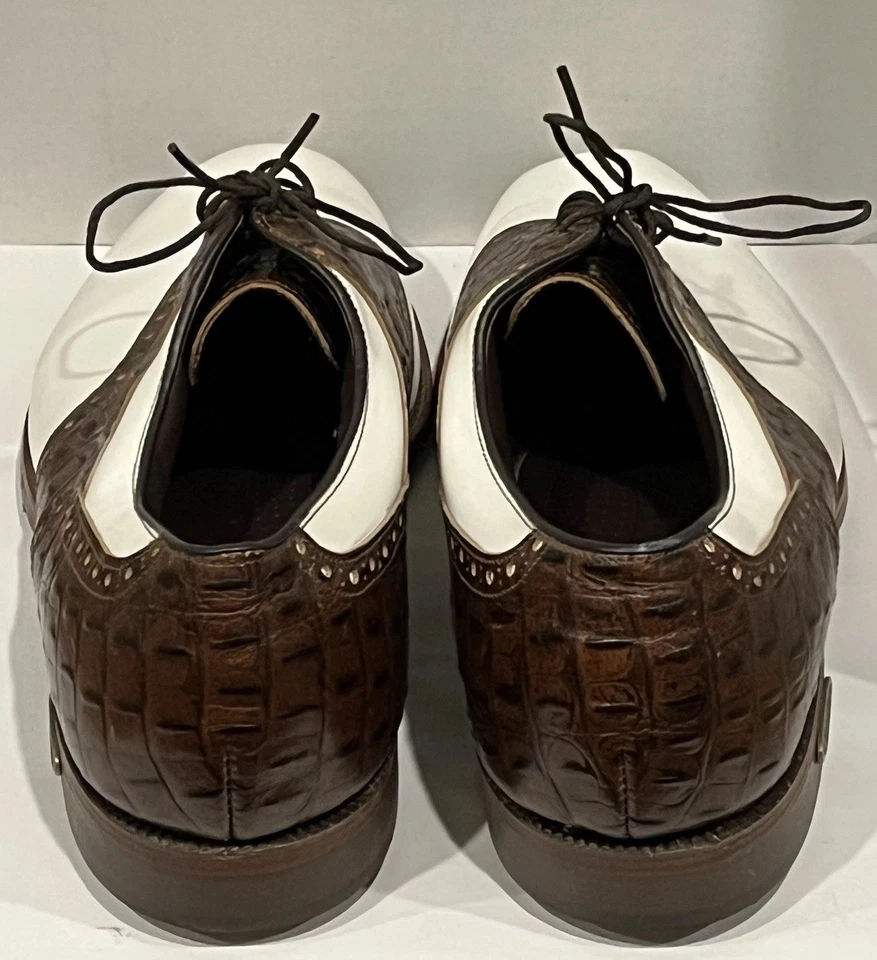 Zapatos de golf Footjoy Classics de colección secos para hombre 51344 WH/BRN Croc 9D Foto 4 de 4